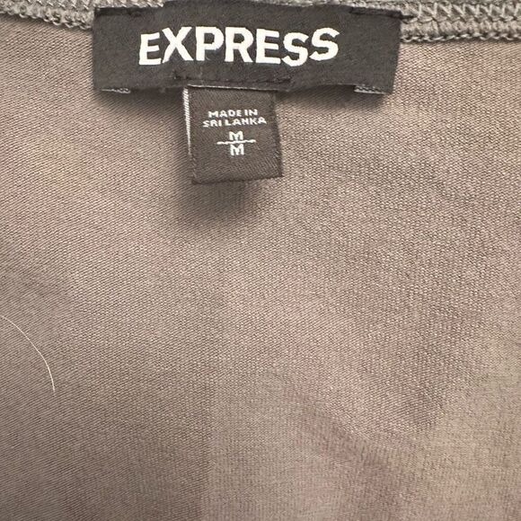 Express Plunge V-Neck Long Sleeve Velour Bodysuit Olive Green Medium - Picture 4 of 5